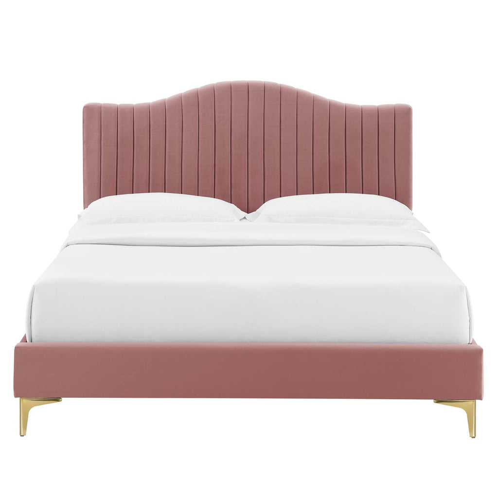 Juniper Channel Tufted Performance Velvet King Platform Bed by Modway