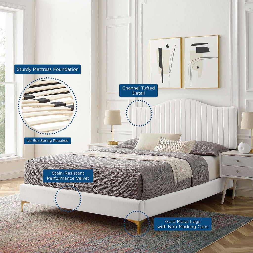 Juniper Channel Tufted Performance Velvet King Platform Bed by Modway
