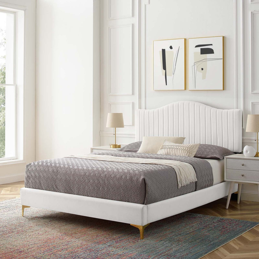 Juniper Channel Tufted Performance Velvet King Platform Bed by Modway