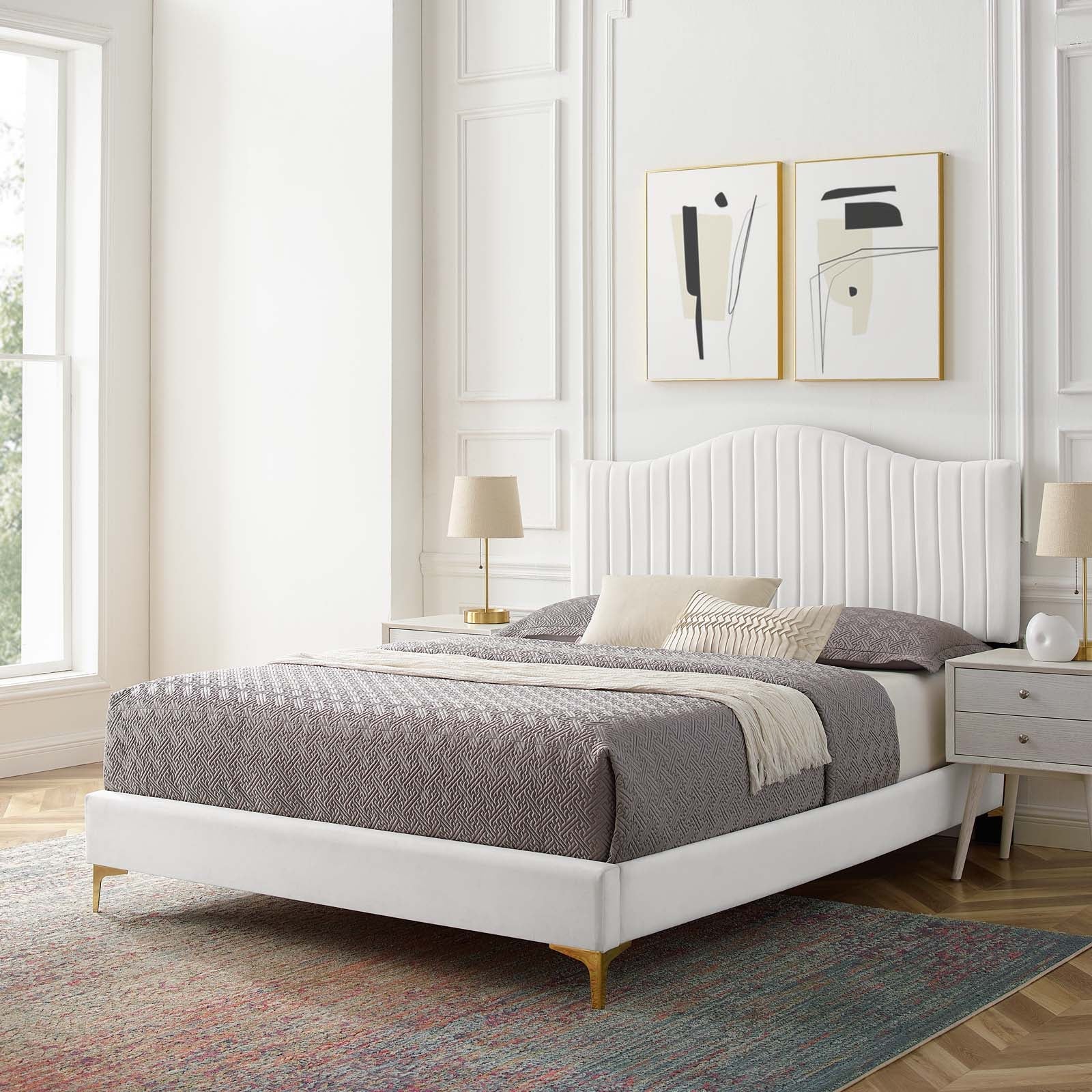 Juniper Channel Tufted Performance Velvet King Platform Bed by Modway