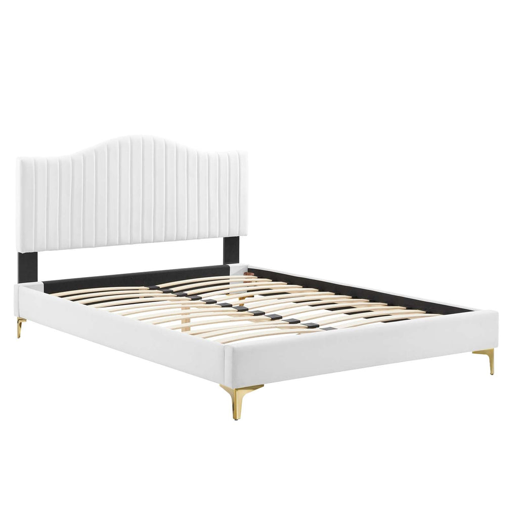 Juniper Channel Tufted Performance Velvet King Platform Bed by Modway