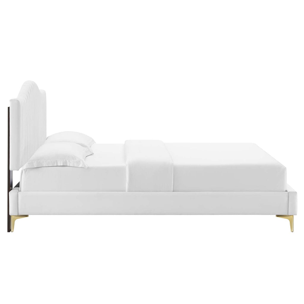 Juniper Channel Tufted Performance Velvet King Platform Bed by Modway