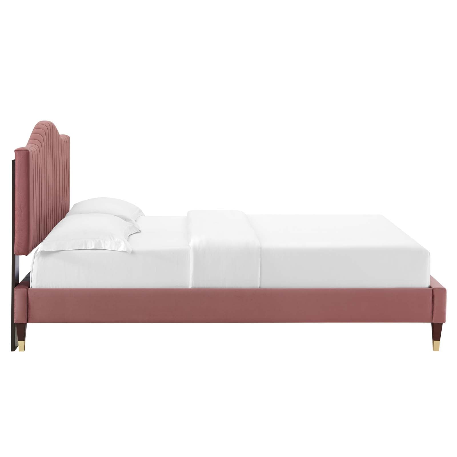 Juniper Channel Tufted Performance Velvet King Platform Bed by Modway