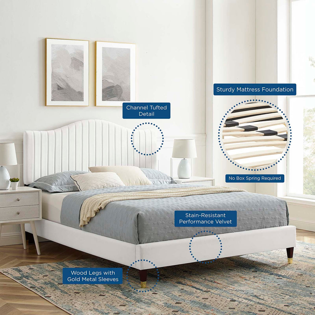 Juniper Channel Tufted Performance Velvet King Platform Bed by Modway