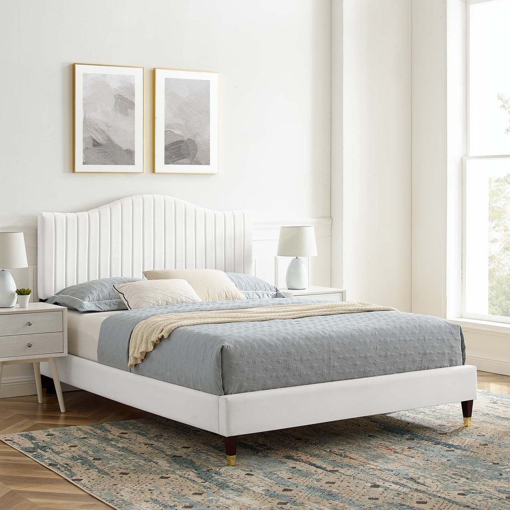 Juniper Channel Tufted Performance Velvet King Platform Bed by Modway