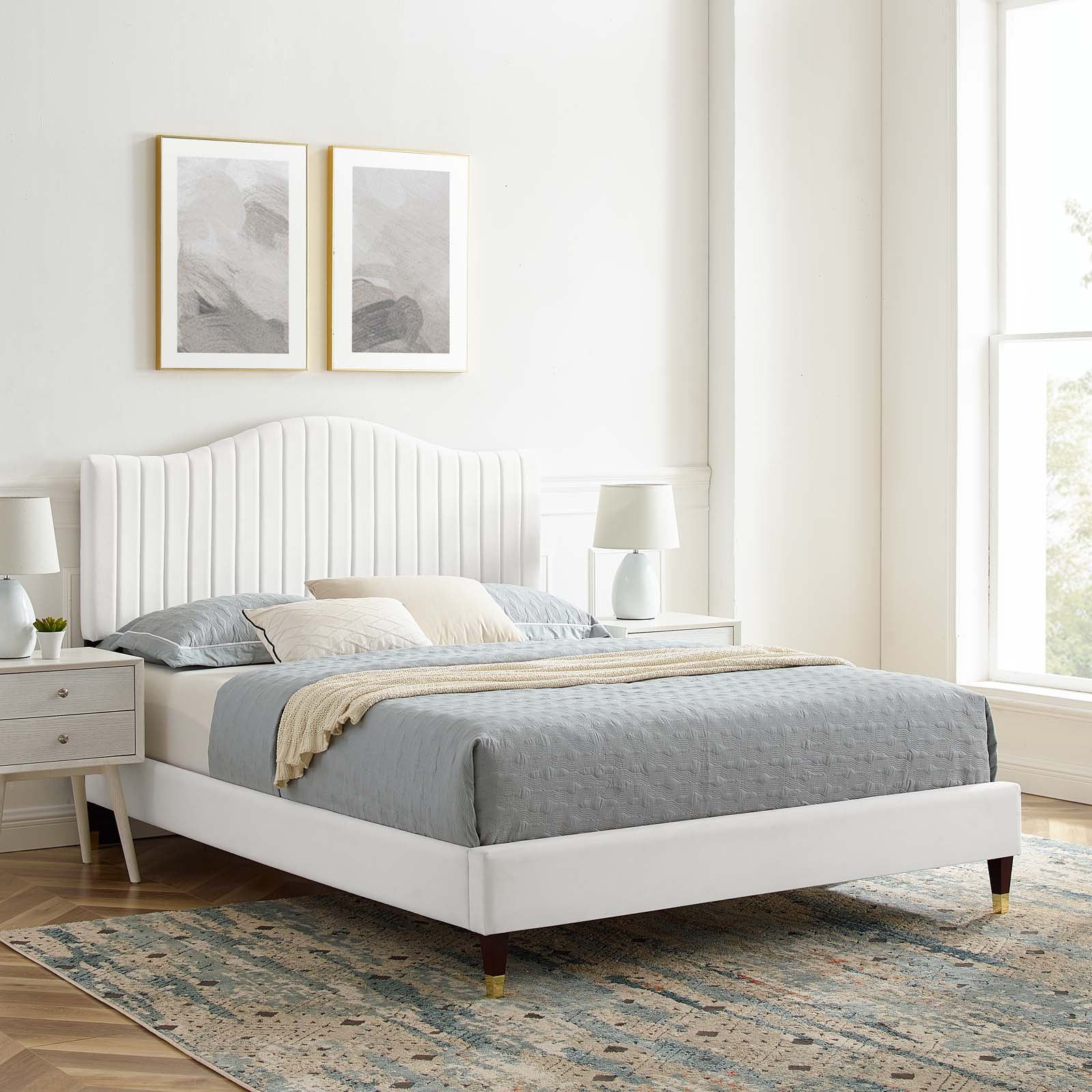 Juniper Channel Tufted Performance Velvet King Platform Bed by Modway