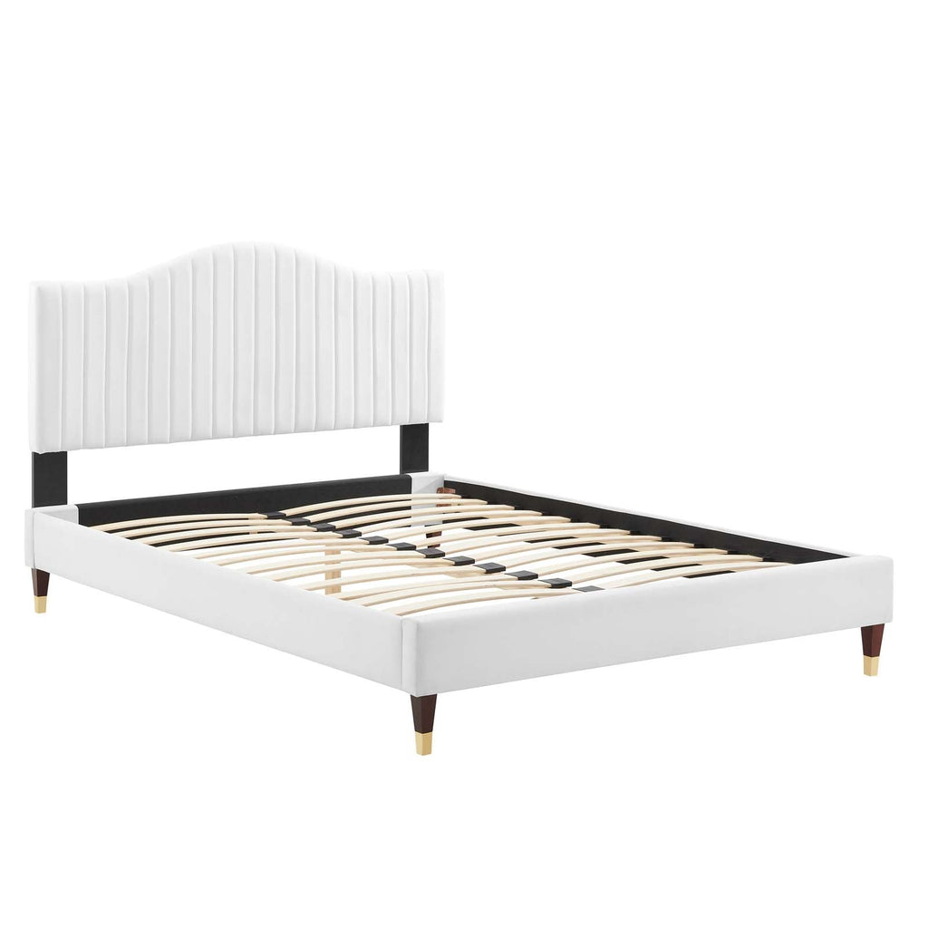 Juniper Channel Tufted Performance Velvet King Platform Bed by Modway