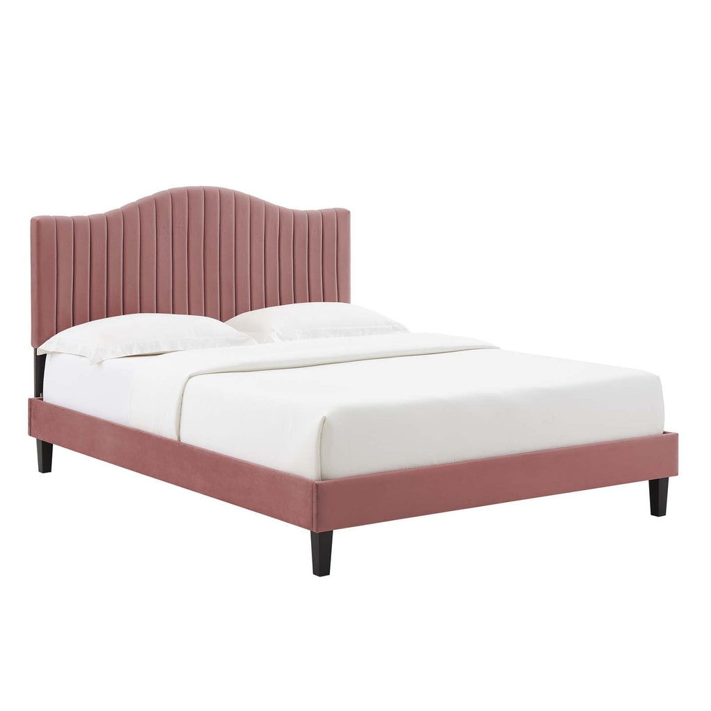 Juniper Channel Tufted Performance Velvet King Platform Bed by Modway