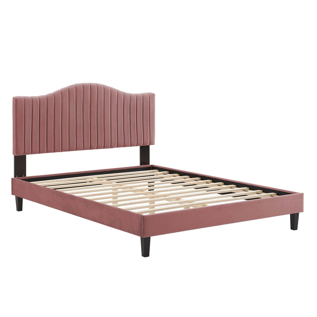 Juniper Channel Tufted Performance Velvet King Platform Bed by Modway