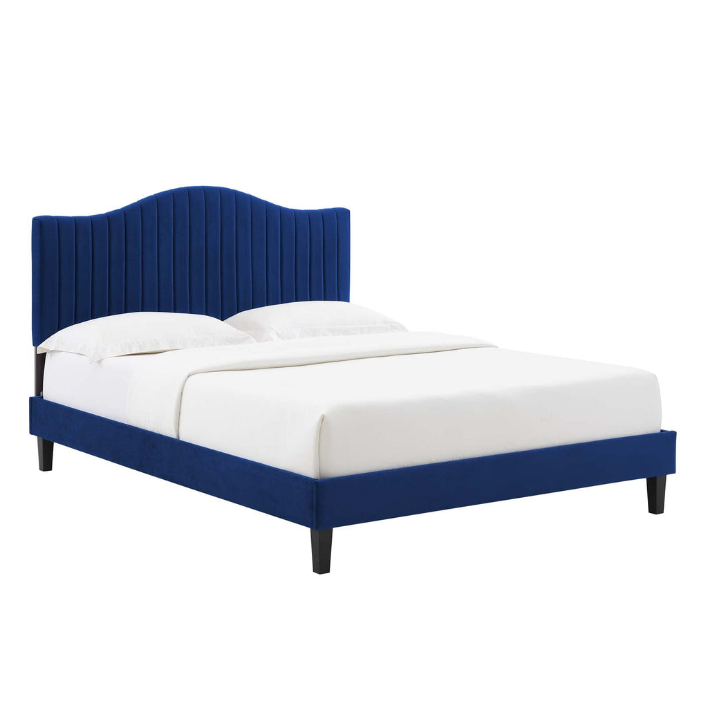 Juniper Channel Tufted Performance Velvet King Platform Bed by Modway