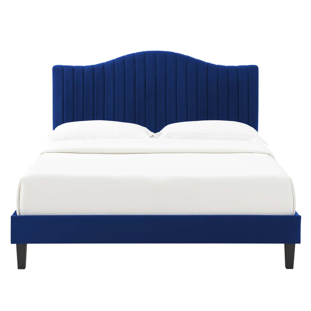 Juniper Channel Tufted Performance Velvet King Platform Bed by Modway