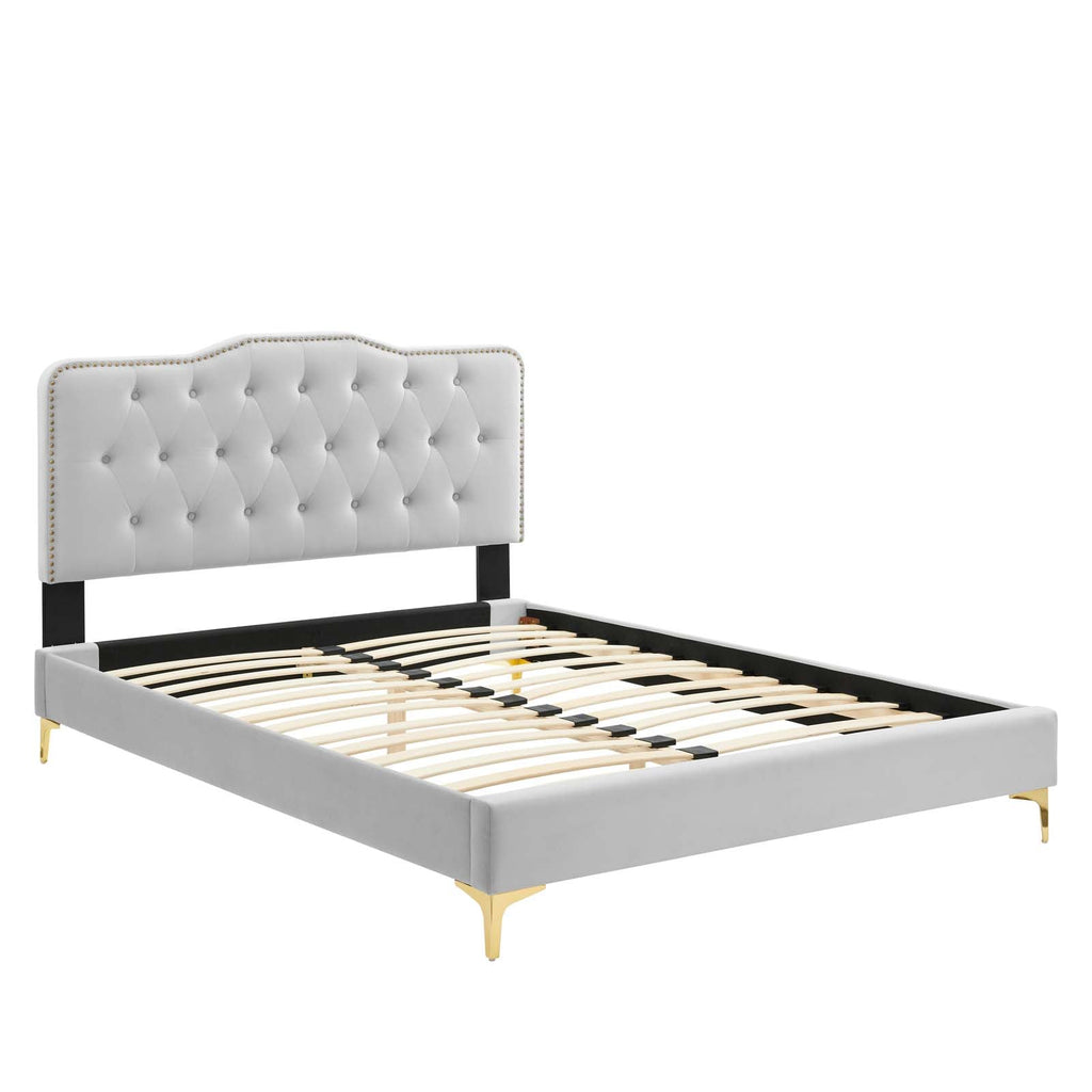 Amber Tufted Performance Velvet Twin Platform Bed by Modway