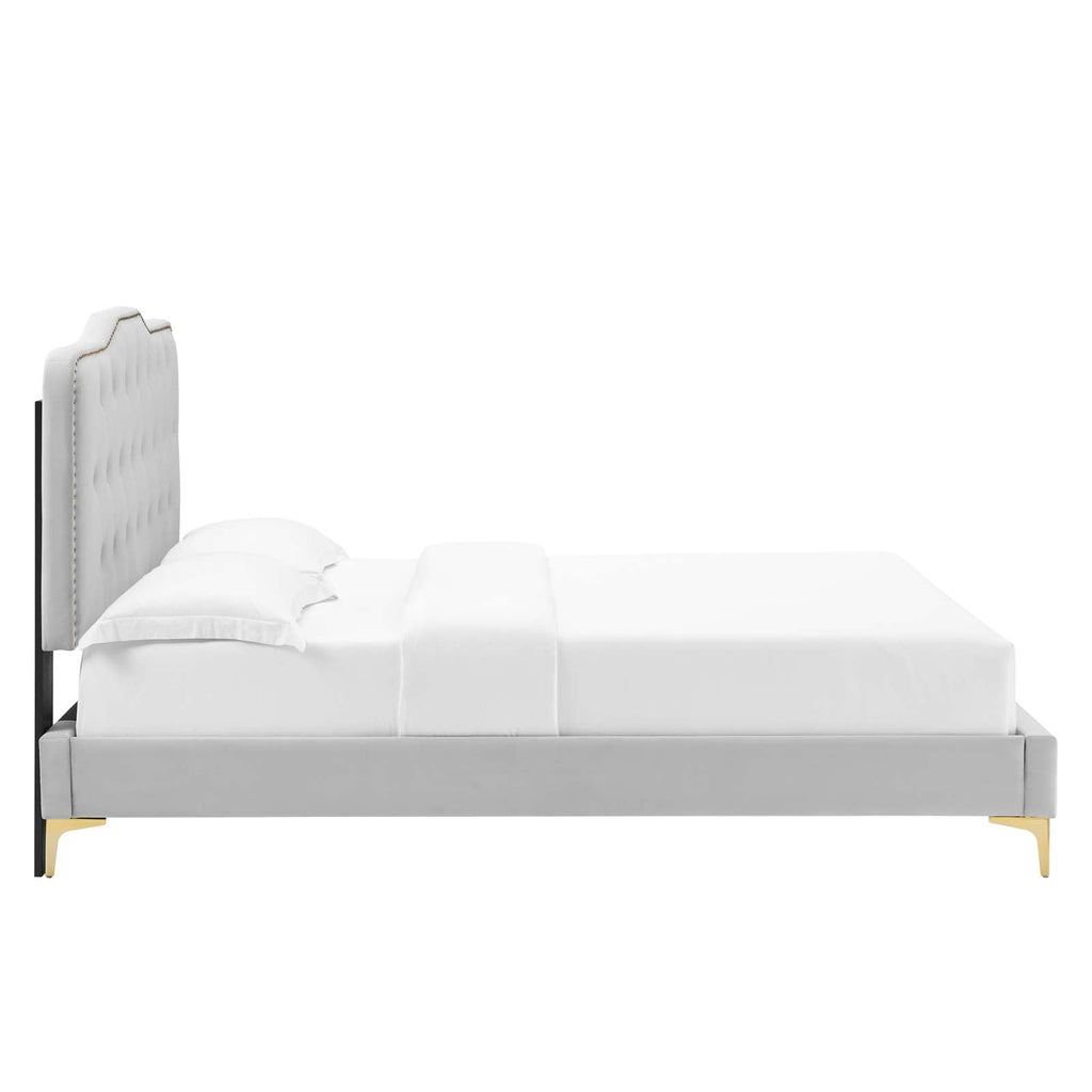 Amber Tufted Performance Velvet Twin Platform Bed by Modway