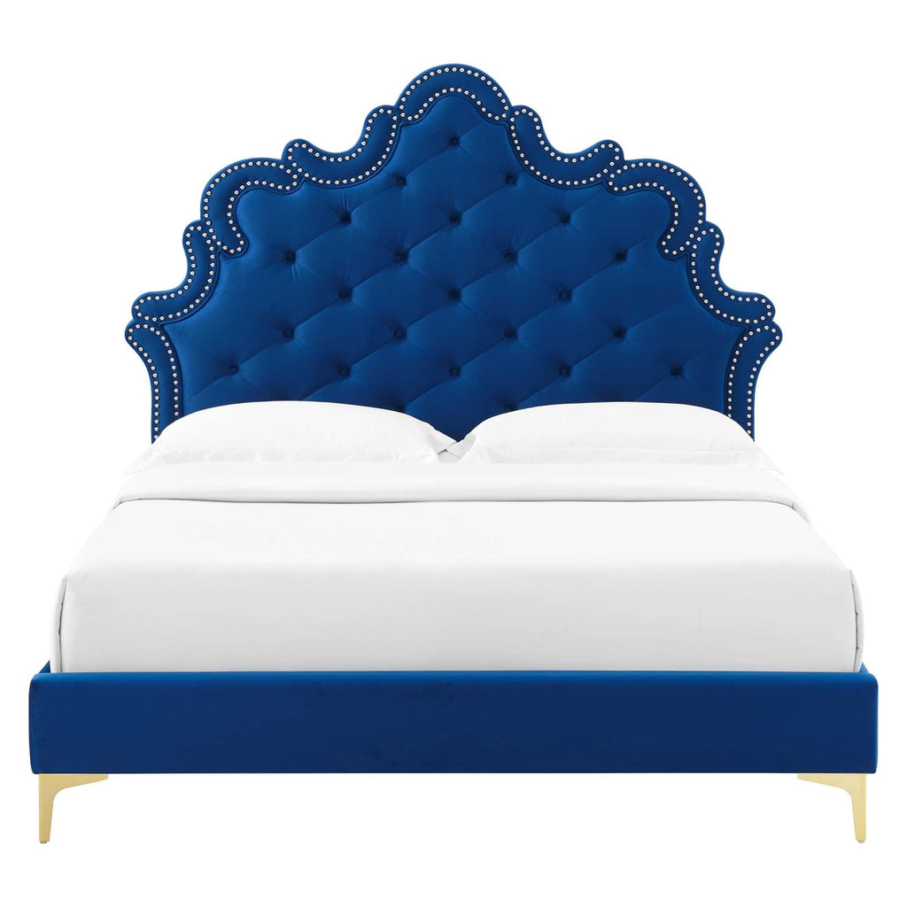 Sasha Button-Tufted Performance Velvet Twin Bed by Modway
