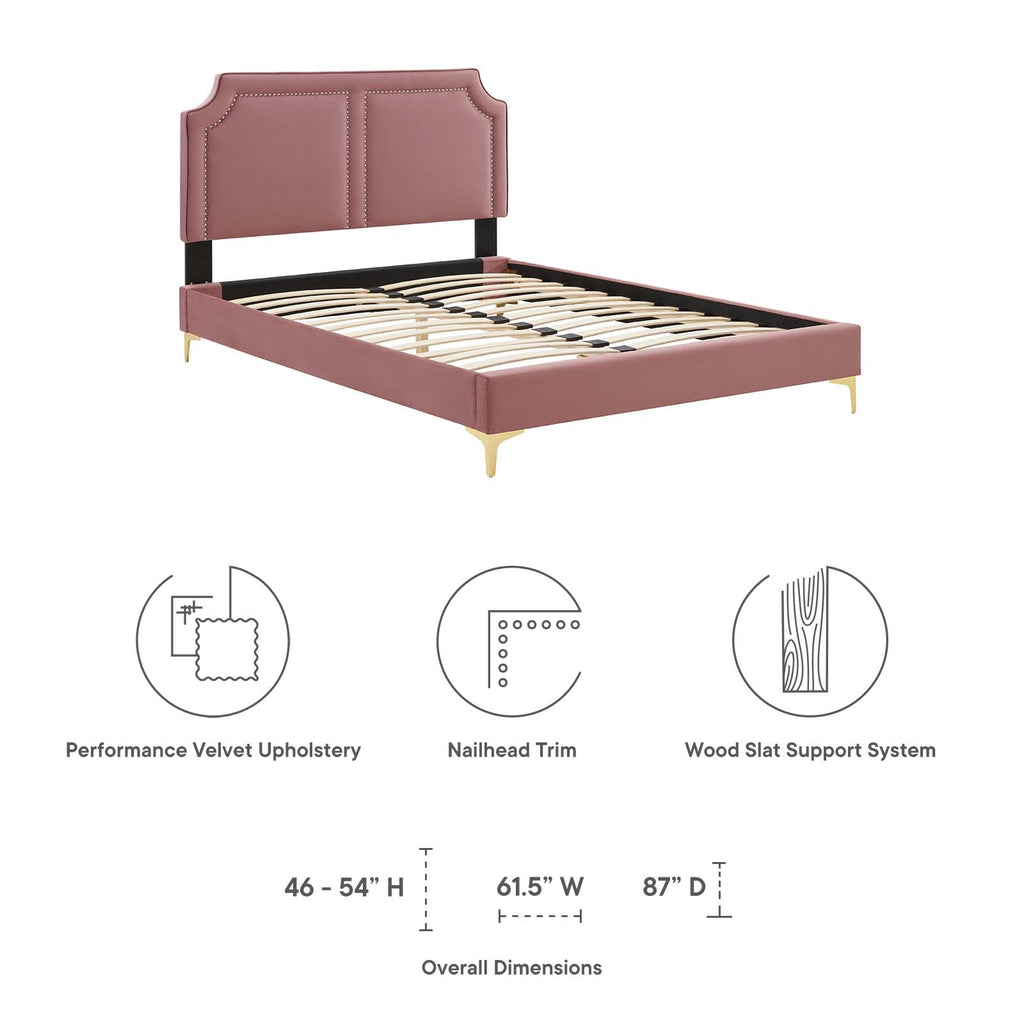 Novi Performance Velvet Twin Bed by Modway