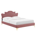 Neena Performance Velvet Twin Bed in Dusty Rose
