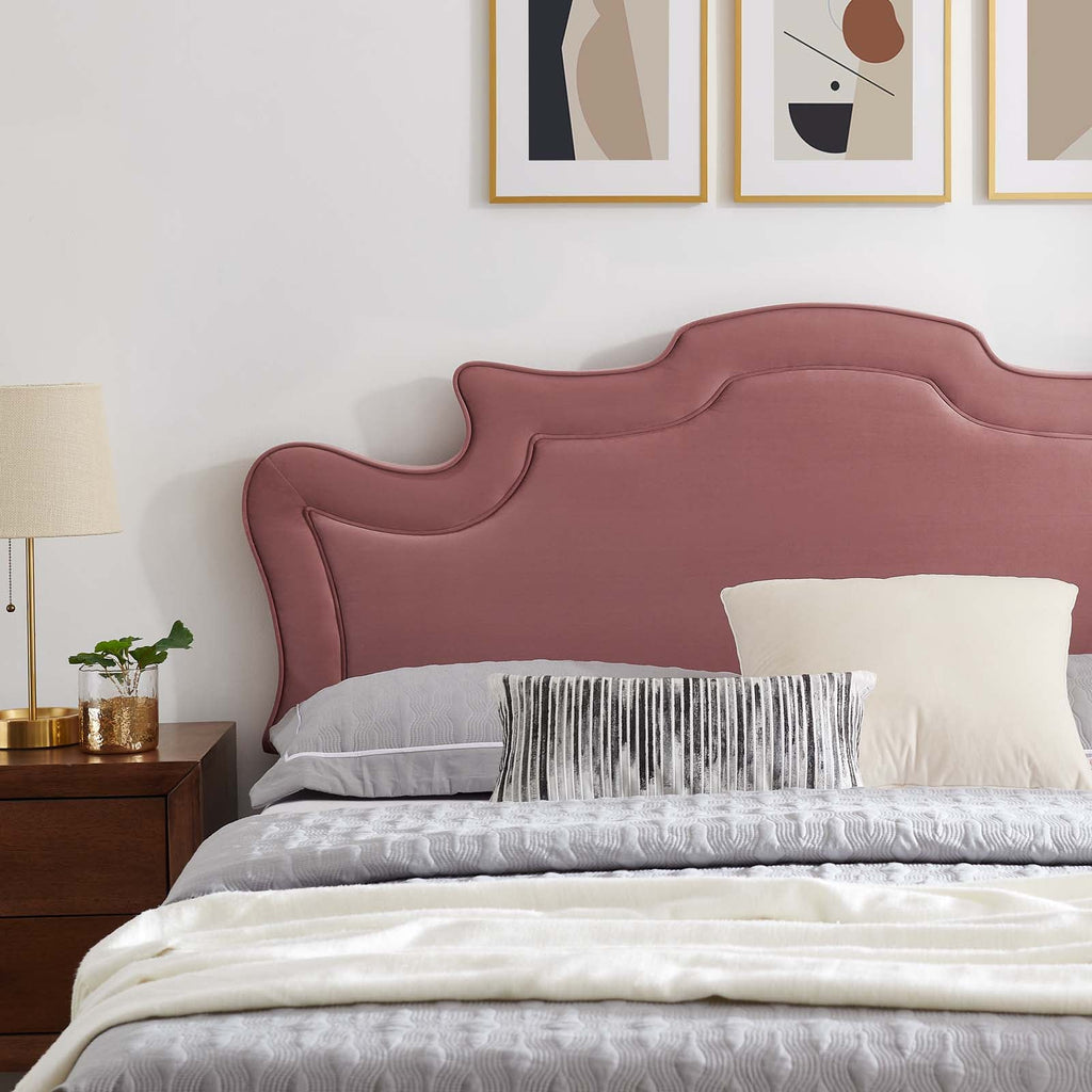 Neena Performance Velvet Twin Bed in Dusty Rose