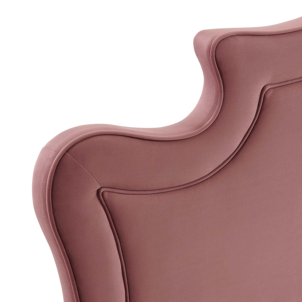 Neena Performance Velvet Twin Bed in Dusty Rose