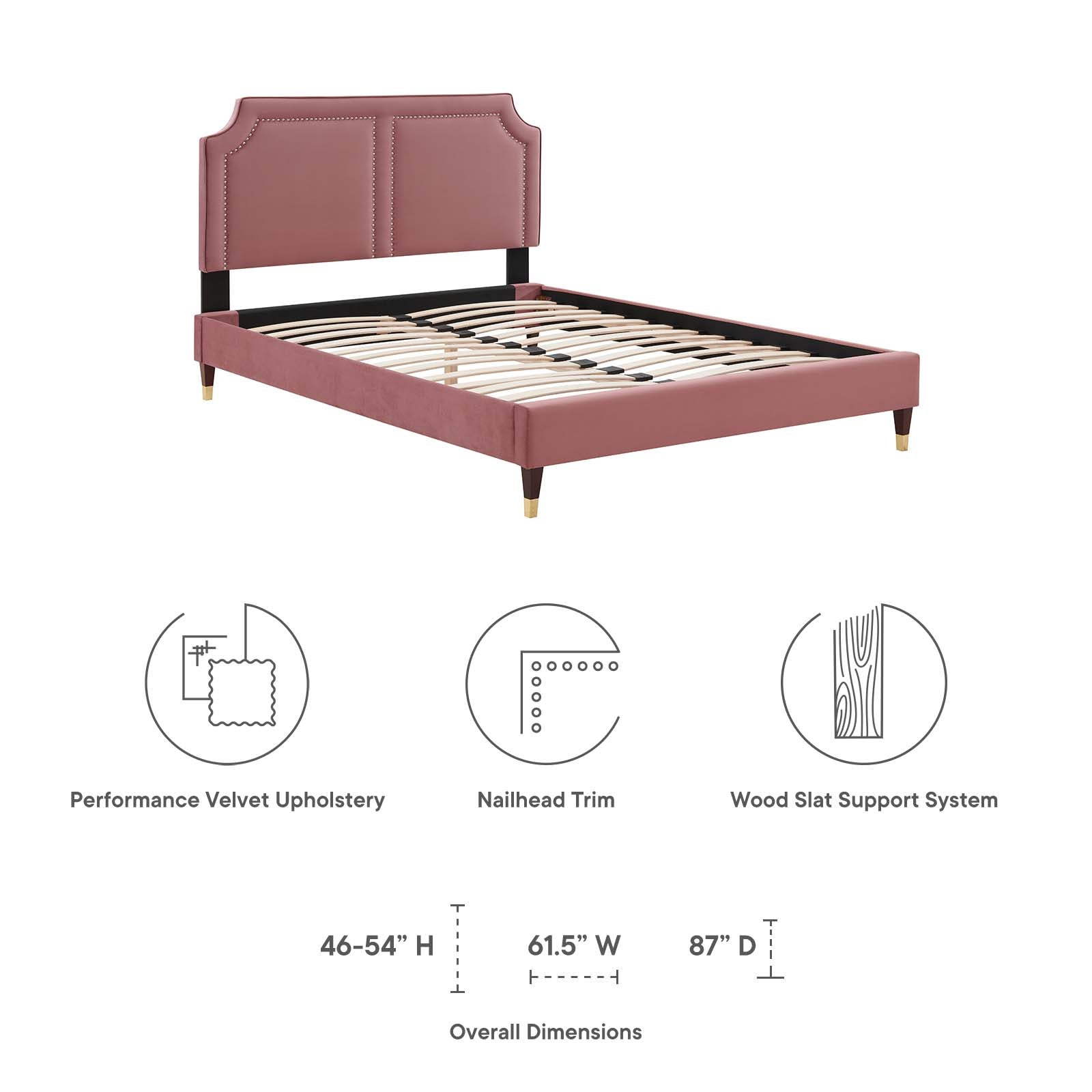 Novi Performance Velvet Twin Bed by Modway