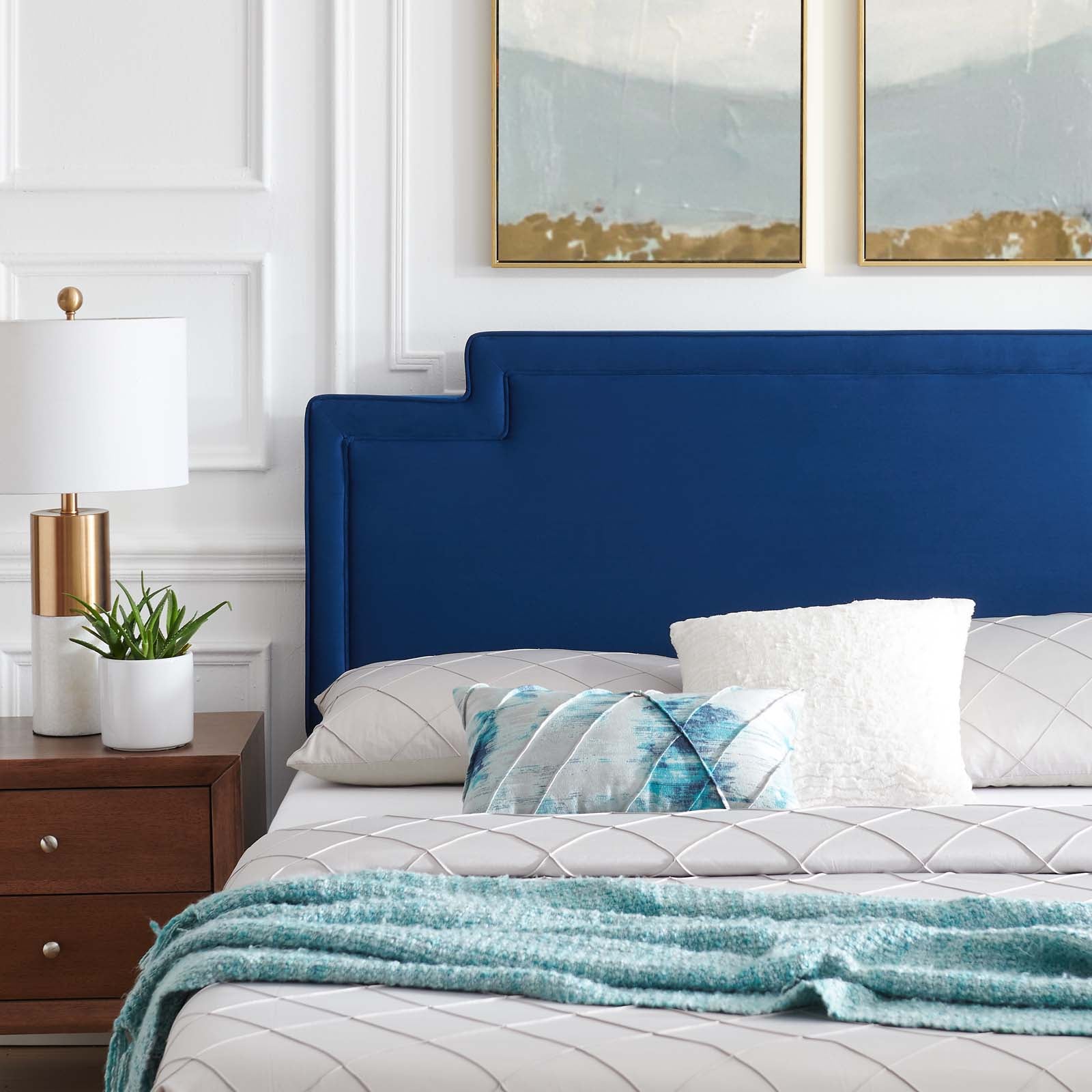 Liva Performance Velvet Queen Bed by Modway