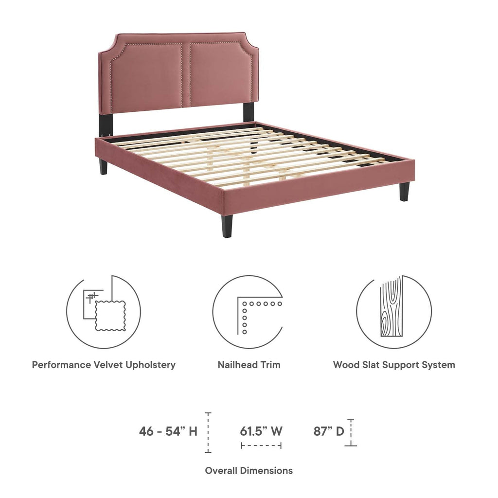 Novi Performance Velvet King Bed by Modway