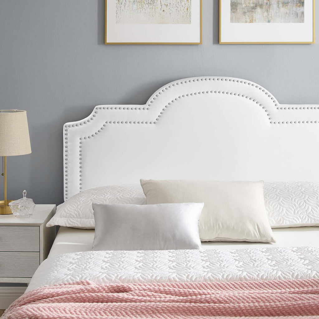 Aviana Performance Velvet King Bed in White