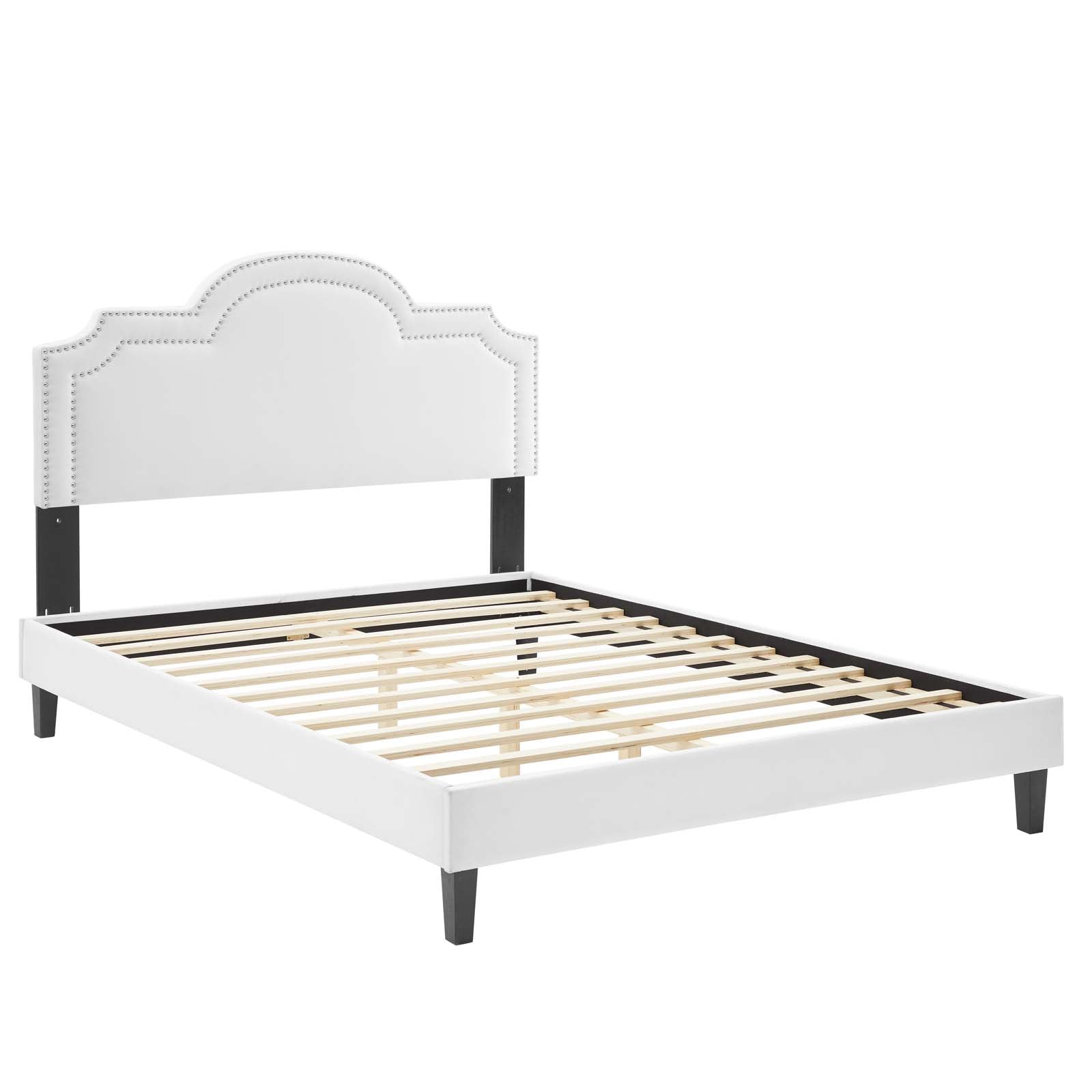 Aviana Performance Velvet King Bed in White