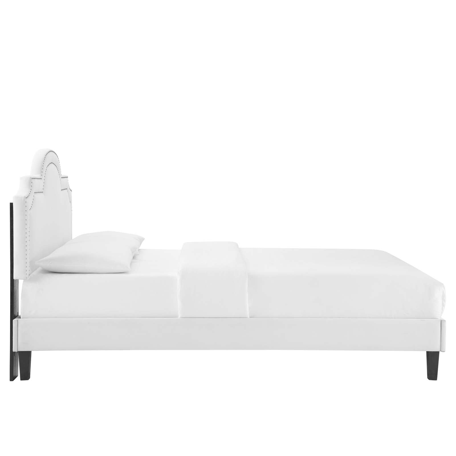 Aviana Performance Velvet King Bed in White