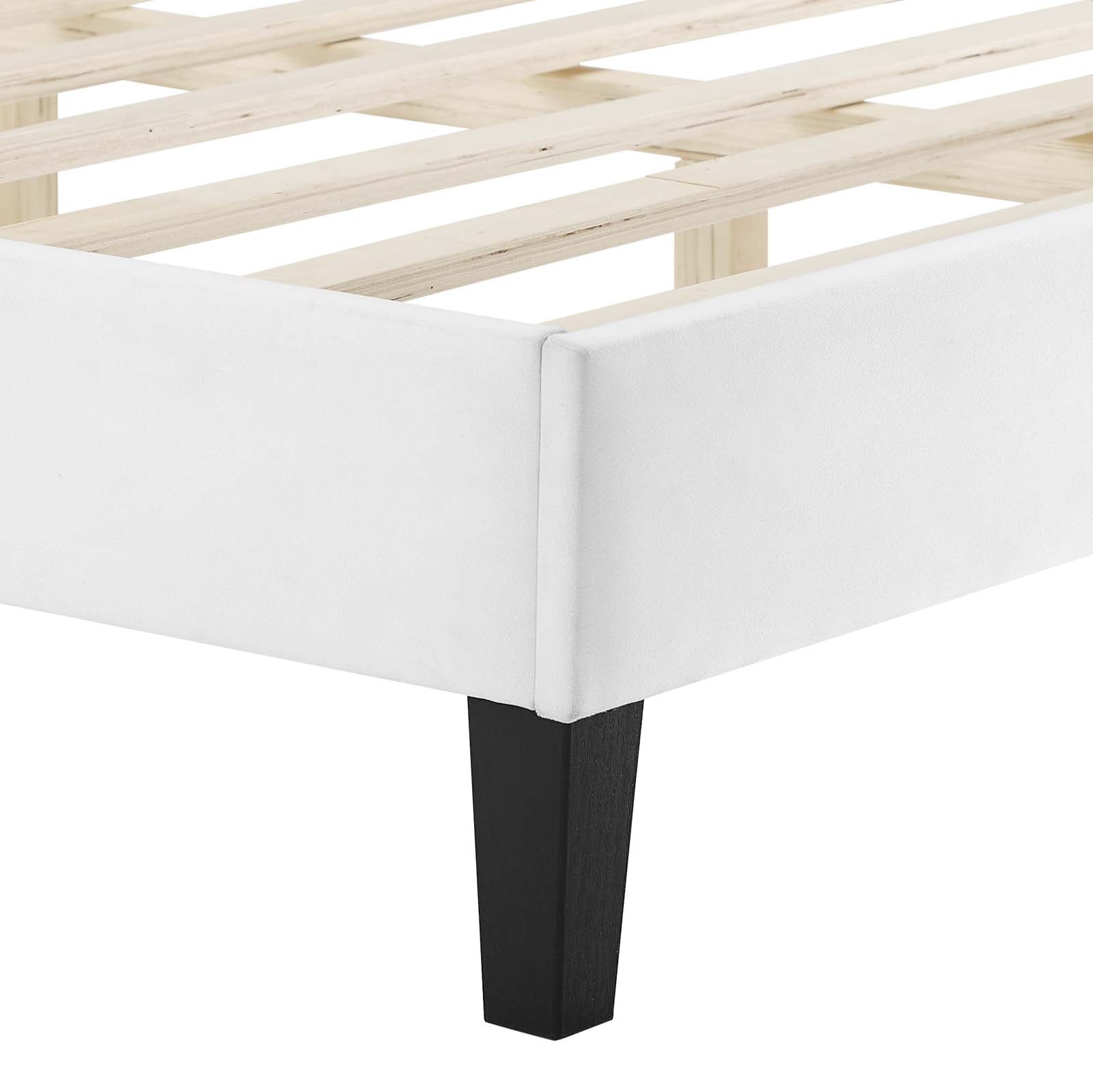 Aviana Performance Velvet King Bed in White
