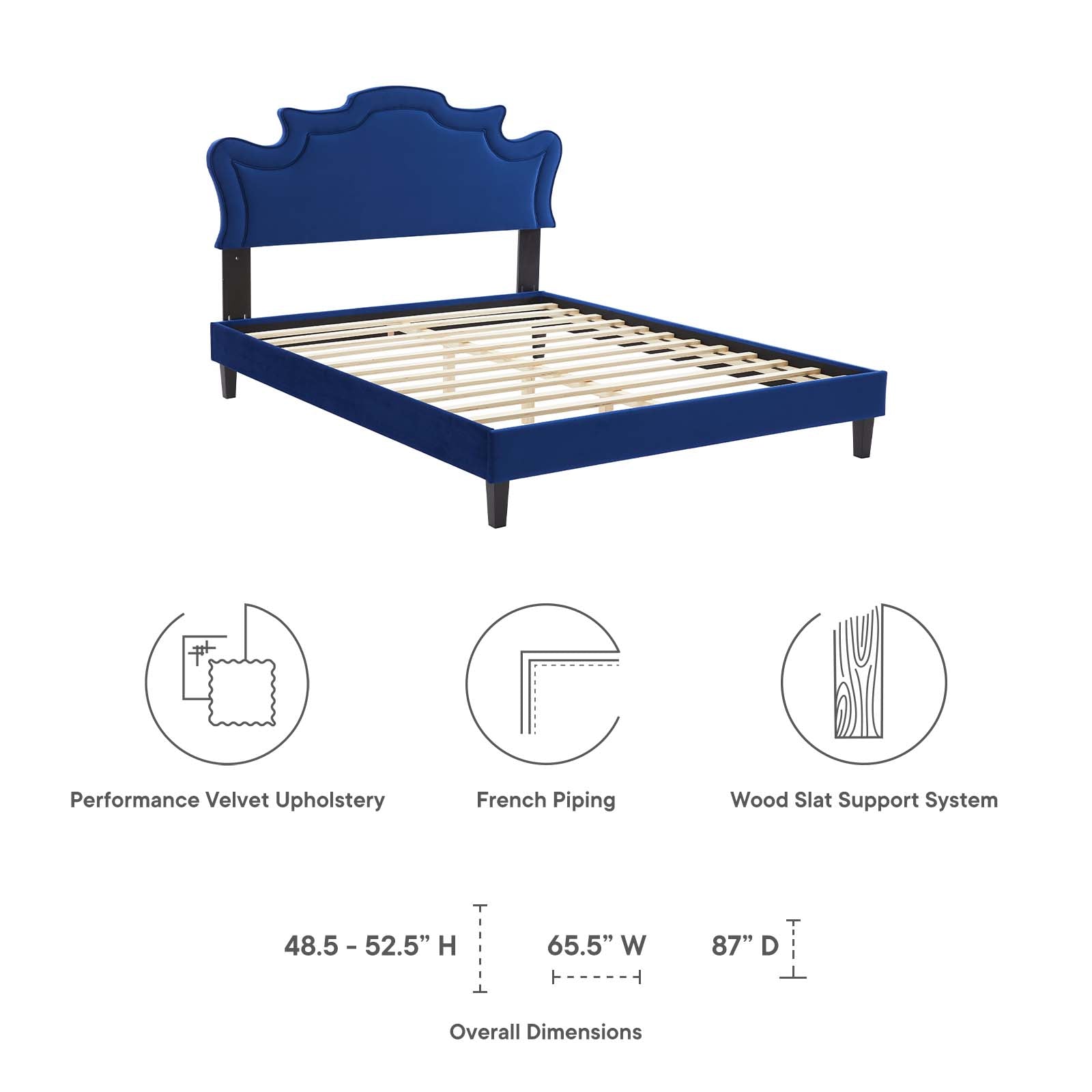 Neena Performance Velvet King Bed by Modway