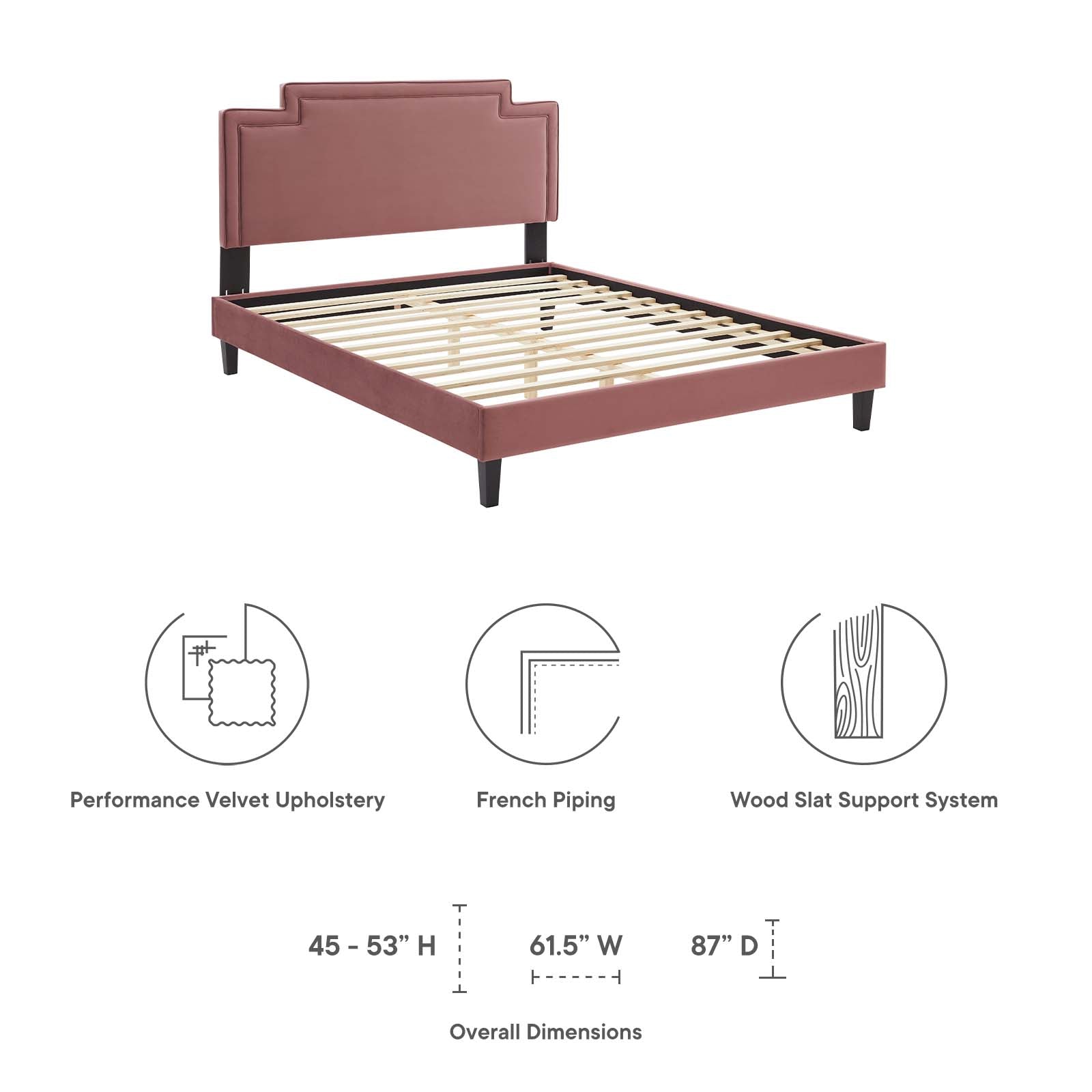 Liva Performance Velvet King Bed by Modway