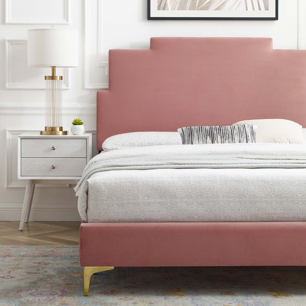 Lindsey Performance Velvet Twin Platform Bed by Modway