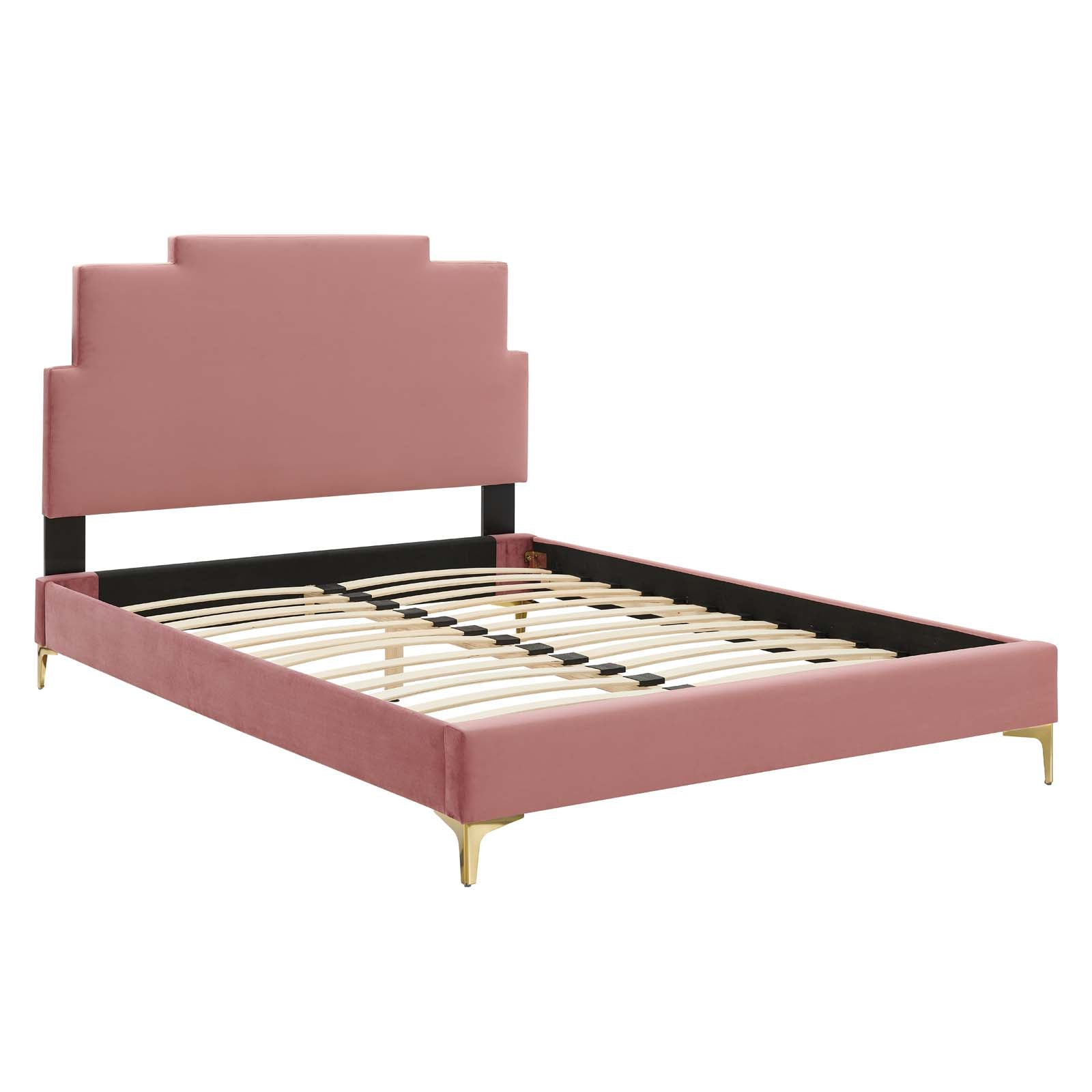 Lindsey Performance Velvet Twin Platform Bed by Modway