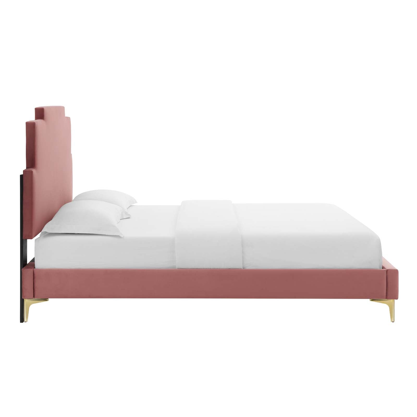 Lindsey Performance Velvet Twin Platform Bed by Modway