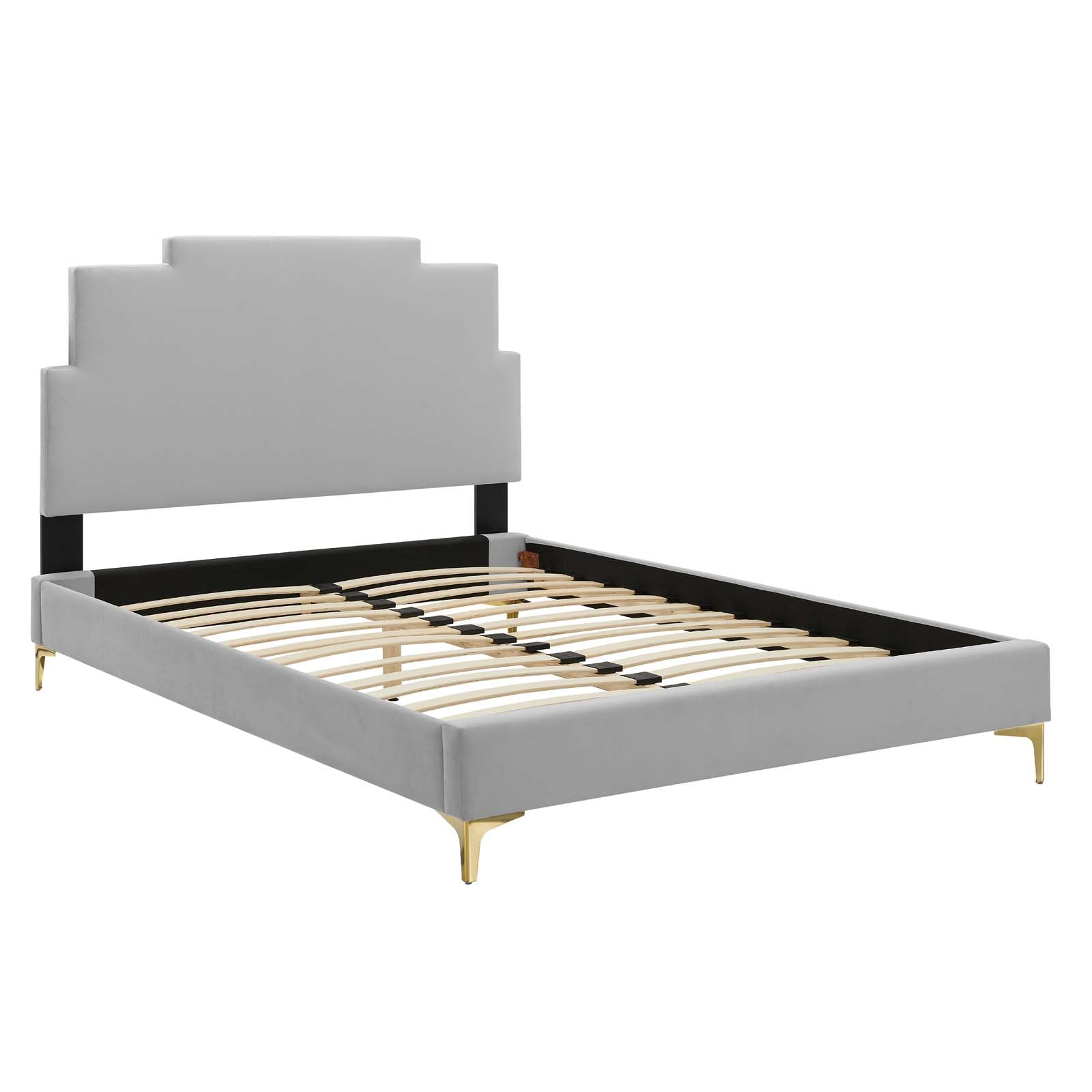 Lindsey Performance Velvet Twin Platform Bed by Modway