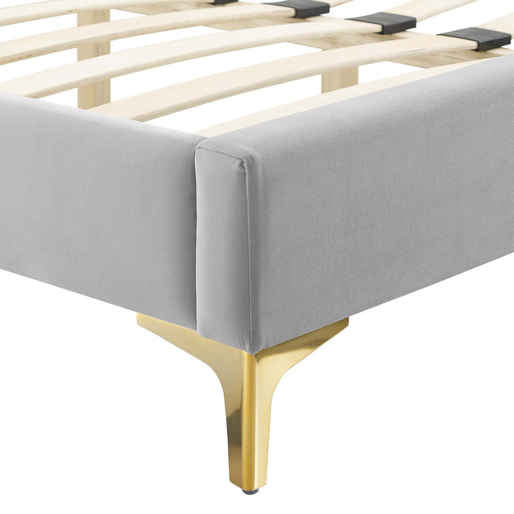 Lindsey Performance Velvet Twin Platform Bed by Modway