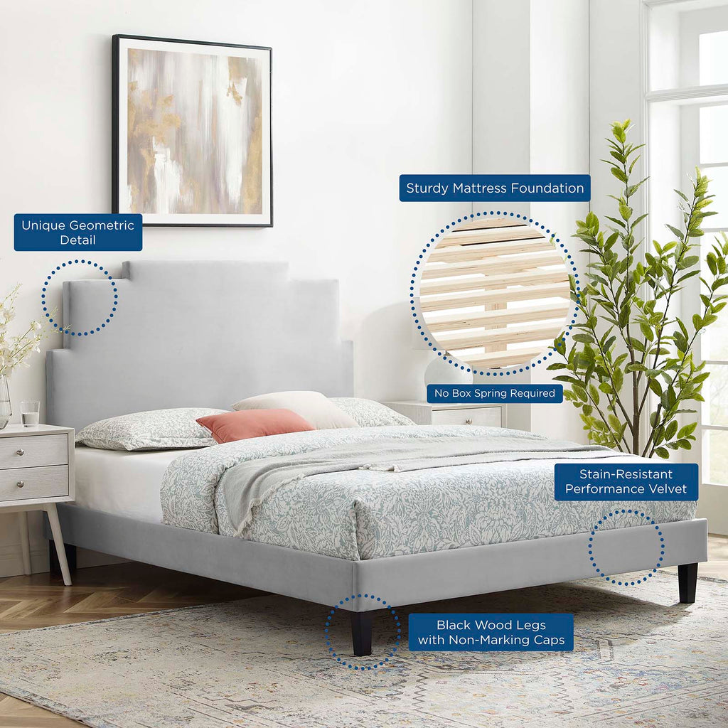 Lindsey Performance Velvet Twin Platform Bed