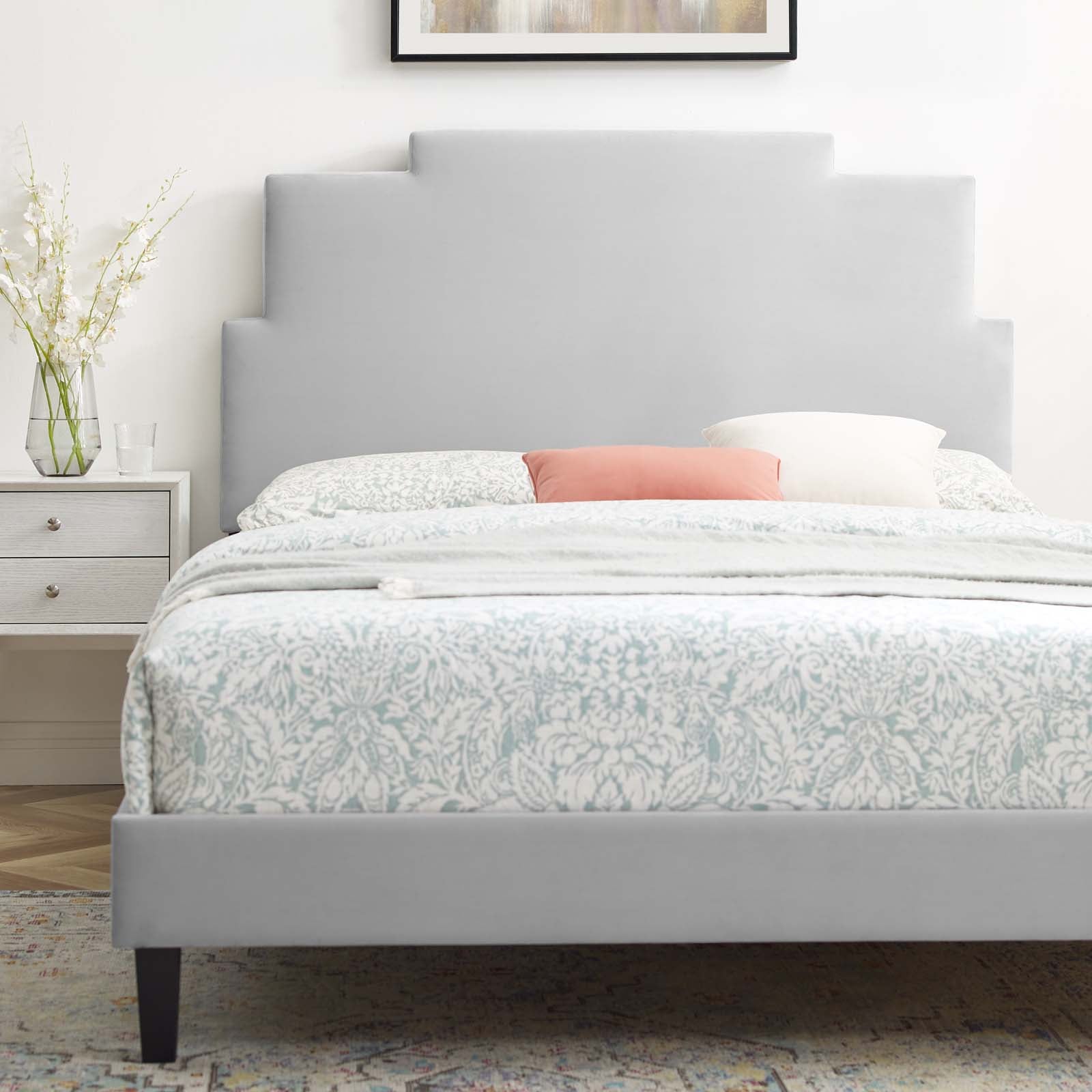 Lindsey Performance Velvet Twin Platform Bed