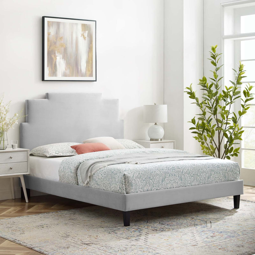 Lindsey Performance Velvet Twin Platform Bed