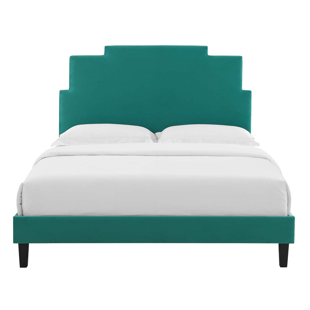 Lindsey Performance Velvet Twin Platform Bed by Modway
