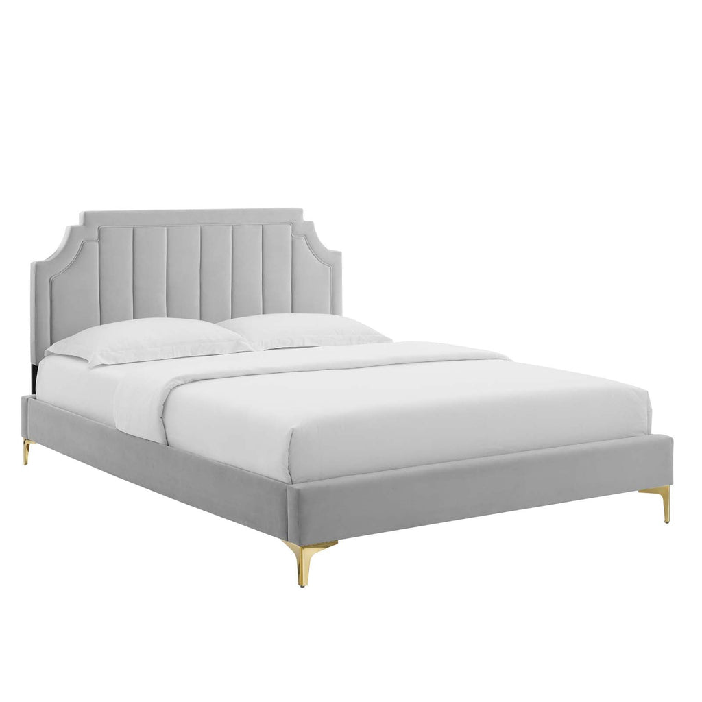 Sienna Performance Velvet Twin Platform Bed by Modway