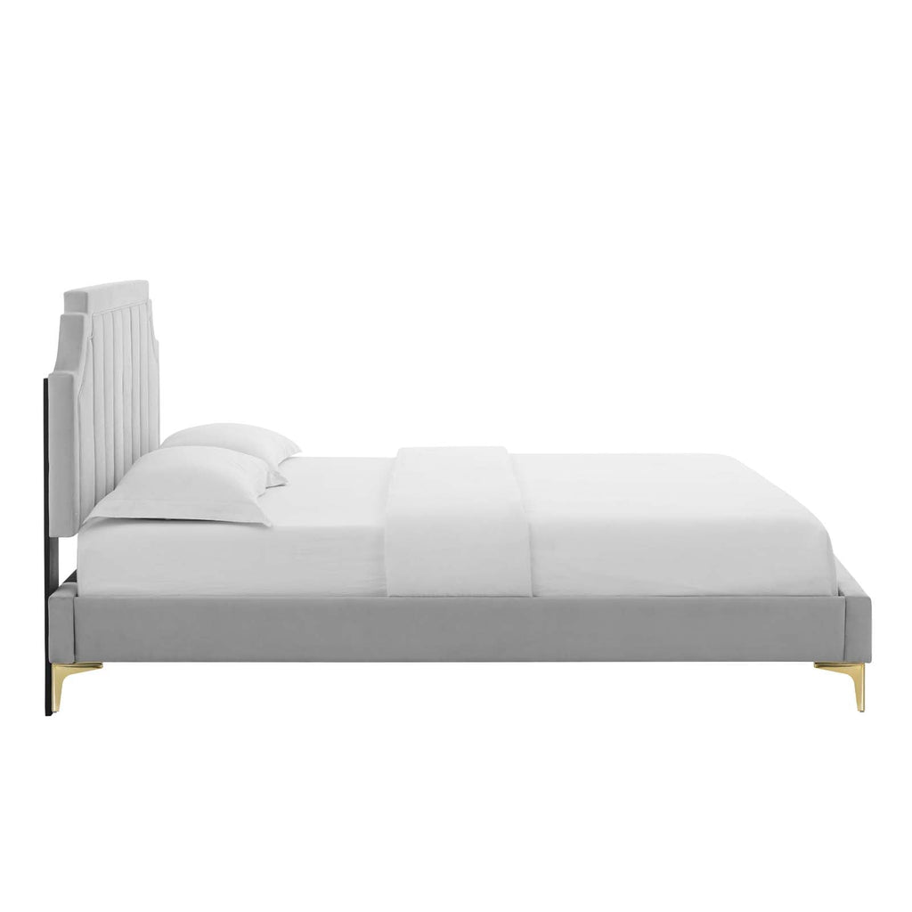 Sienna Performance Velvet Twin Platform Bed by Modway