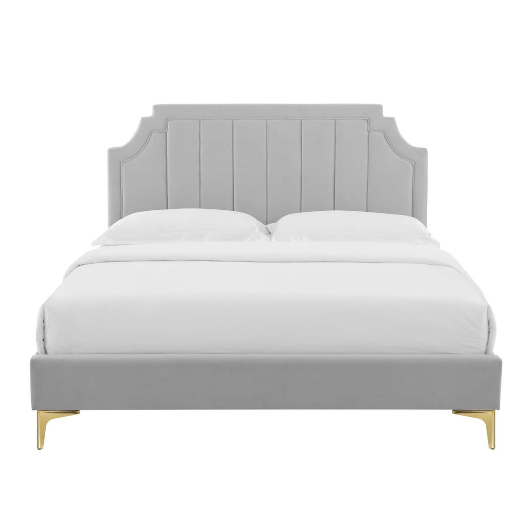 Sienna Performance Velvet Twin Platform Bed by Modway