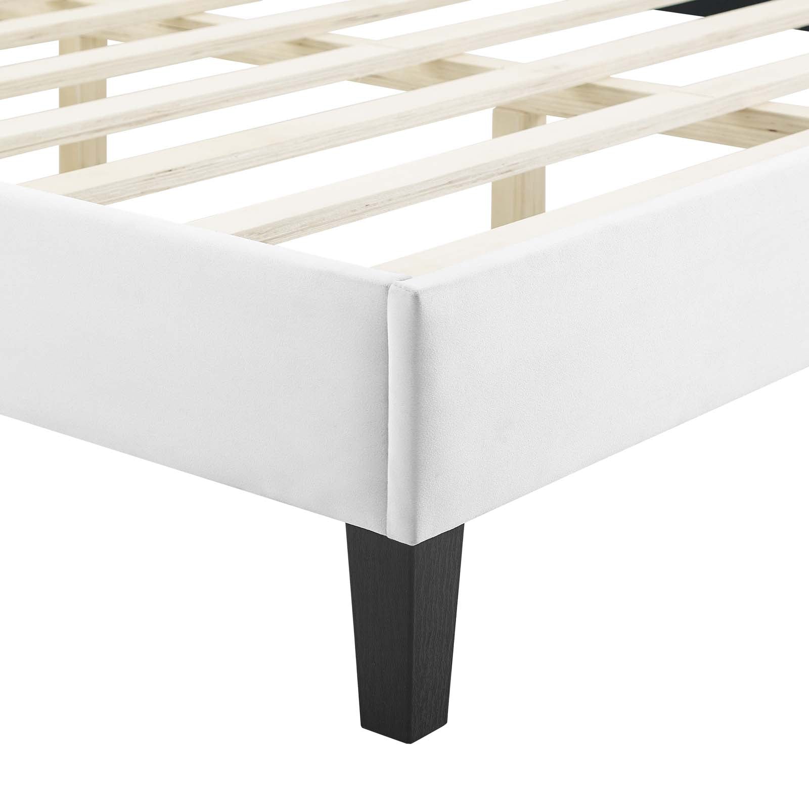 Sienna Performance Velvet King Platform Bed in White