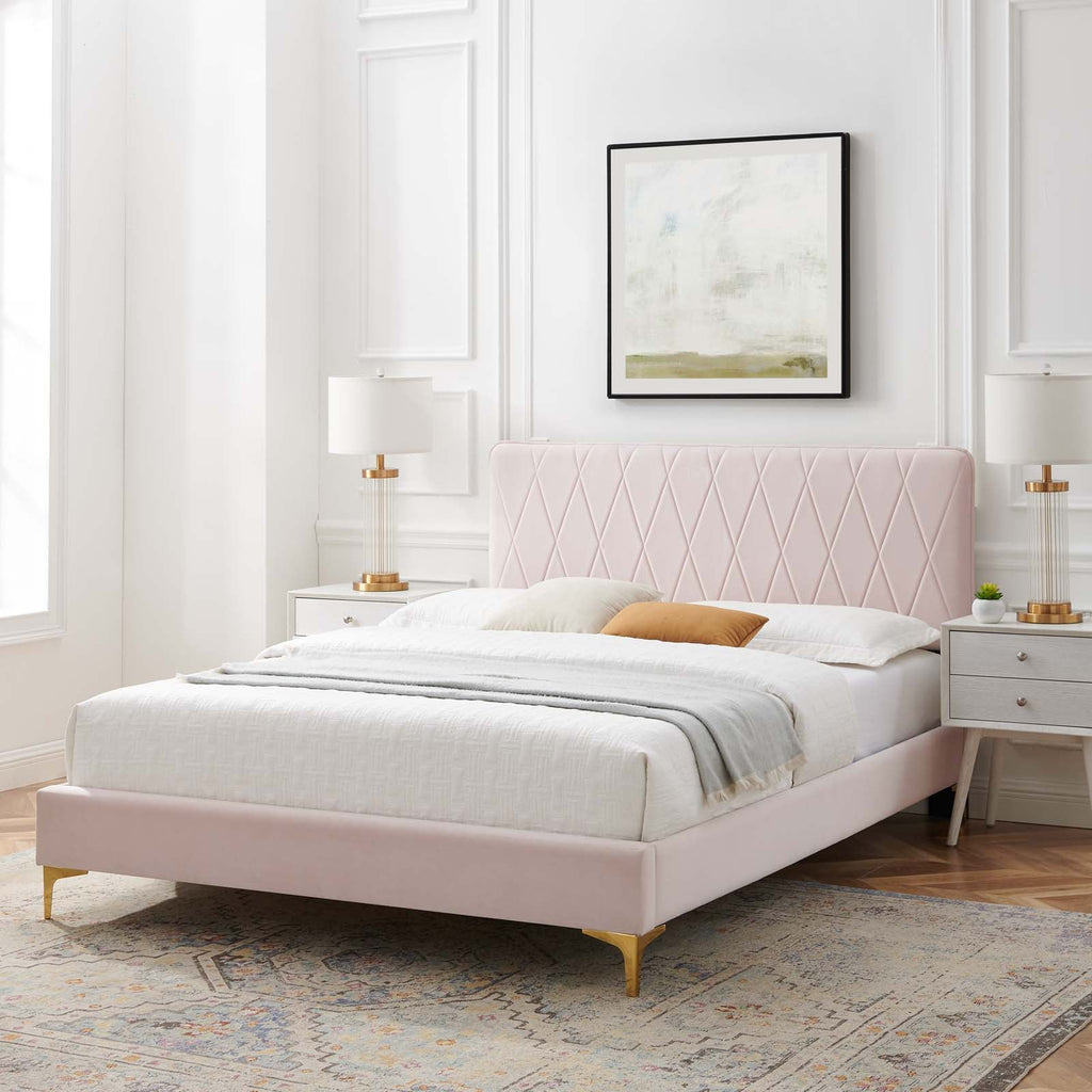 Phillipa Performance Velvet King Platform Bed by Modway