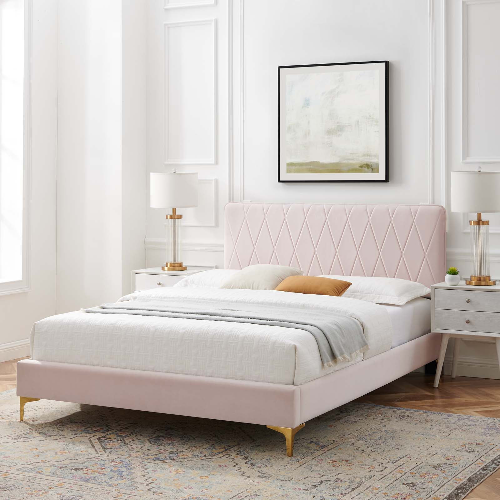 Phillipa Performance Velvet King Platform Bed by Modway