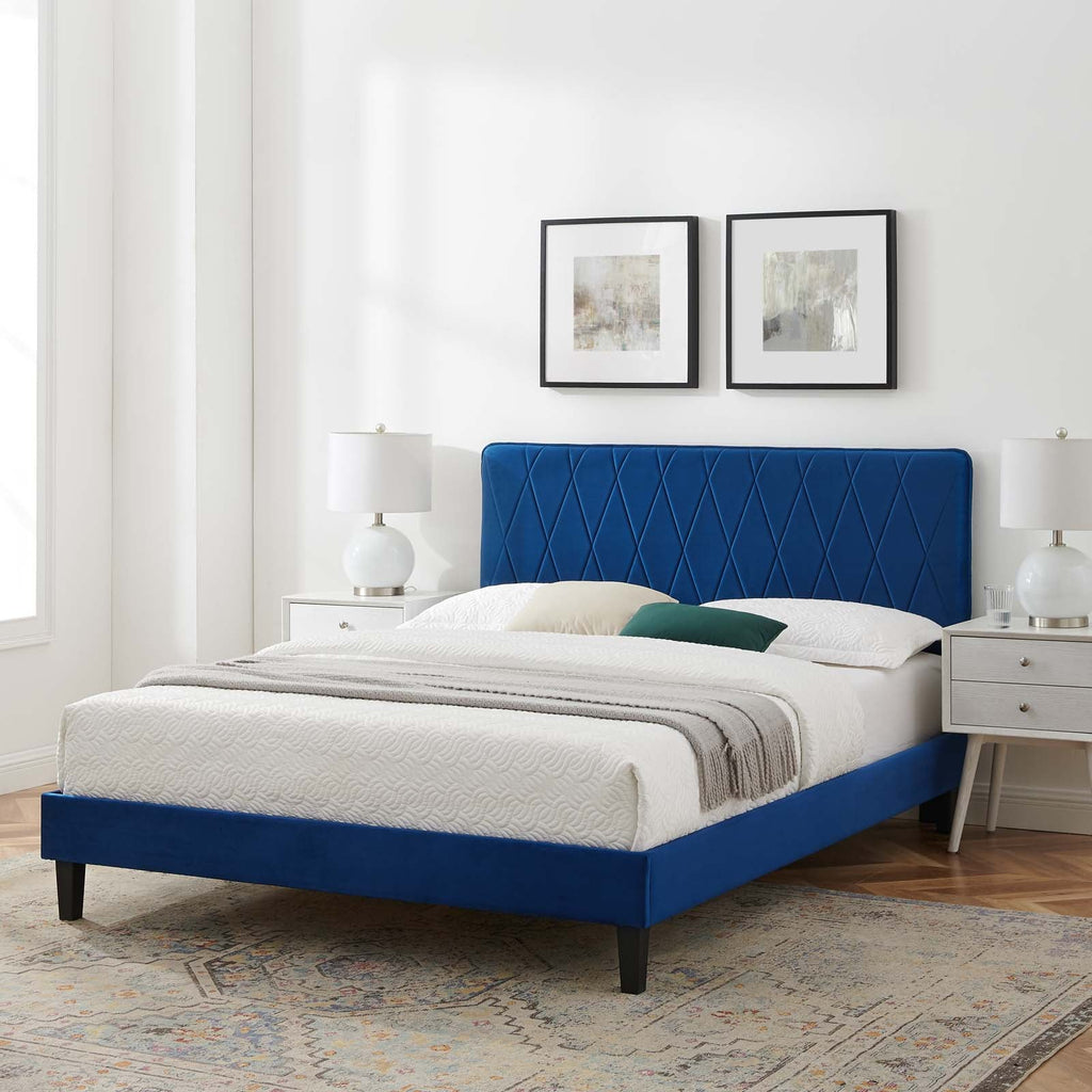 Phillipa Performance Velvet King Platform Bed by Modway