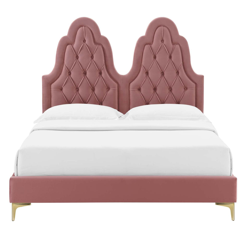 Alexandria Tufted Performance Velvet Twin Platform Bed by Modway