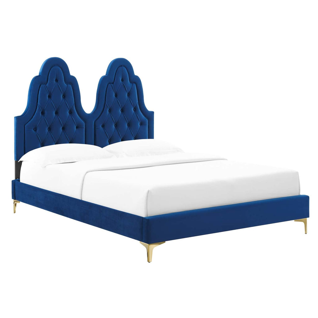 Alexandria Tufted Performance Velvet Twin Platform Bed by Modway