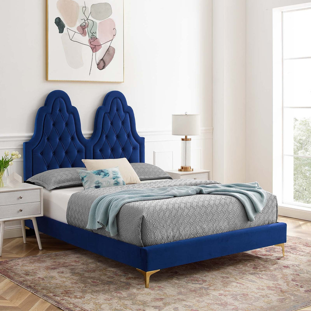 Alexandria Tufted Performance Velvet Twin Platform Bed by Modway